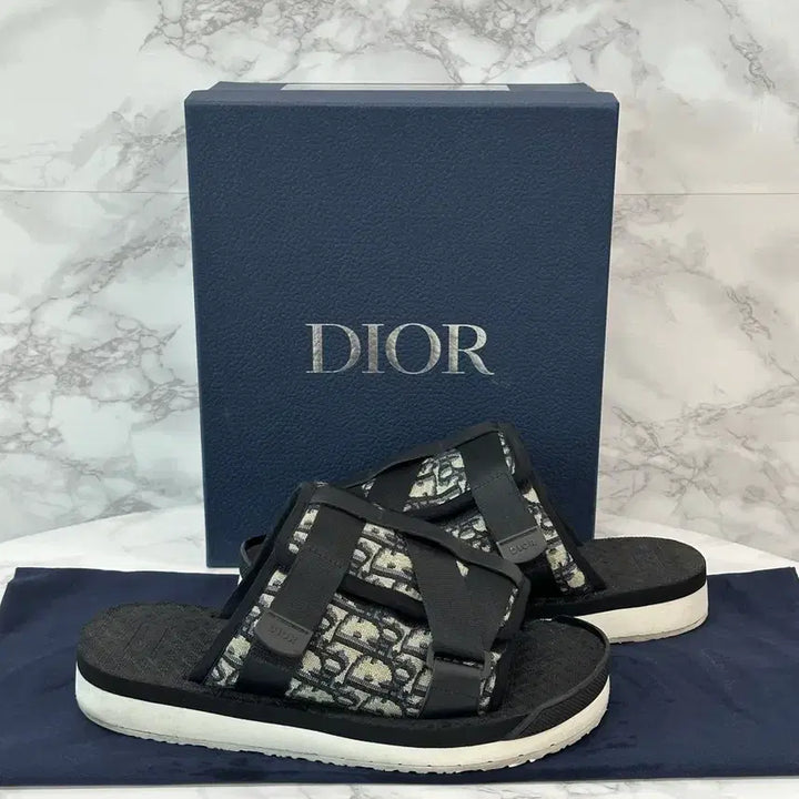 [BUNJANG] Dior Oblique Slides Sandals Black / 디올 오블리크 슬리퍼 샌들 블랙