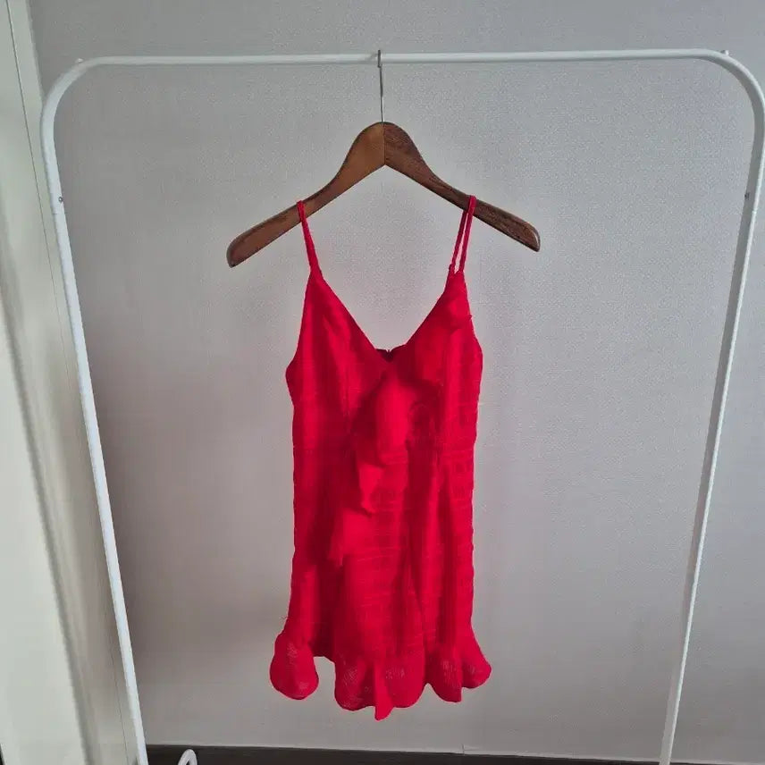 [BUNJANG] Red Frill Mini Dress / 레드 프릴 미니원피스