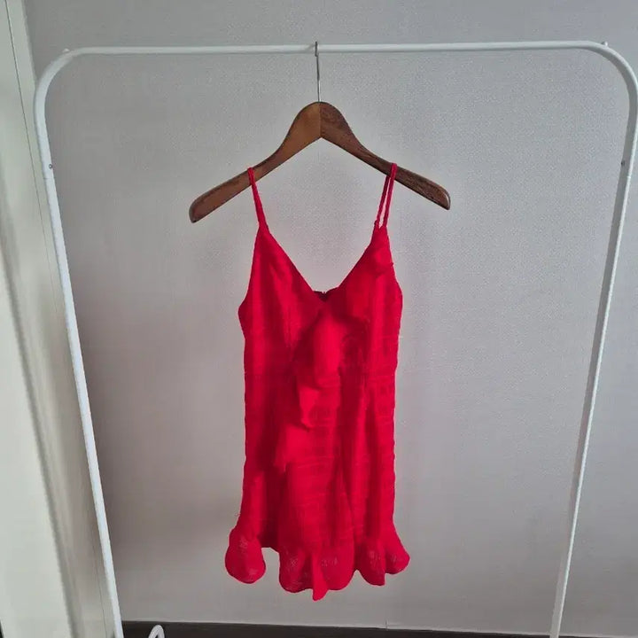 [BUNJANG] Red Frill Mini Dress / 레드 프릴 미니원피스