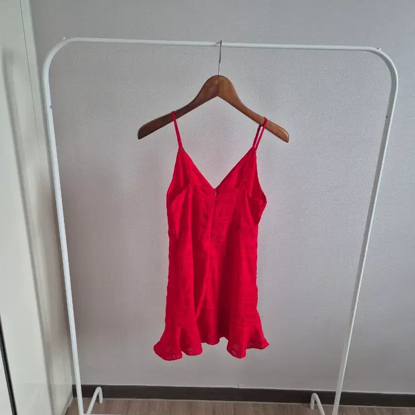 [BUNJANG] Red Frill Mini Dress / 레드 프릴 미니원피스