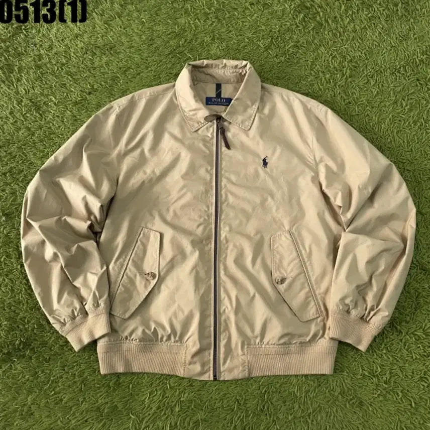 [BUNJANG] Polo Ralph Lauren Beige Cotton Zip-Up Jacket M / 폴로 랄프로렌 베이지색 면 집업 자켓 M