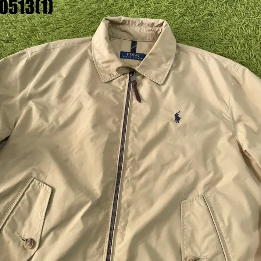 [BUNJANG] Polo Ralph Lauren Beige Cotton Zip-Up Jacket M / 폴로 랄프로렌 베이지색 면 집업 자켓 M