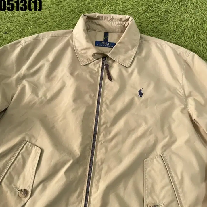[BUNJANG] Polo Ralph Lauren Beige Cotton Zip-Up Jacket M / 폴로 랄프로렌 베이지색 면 집업 자켓 M