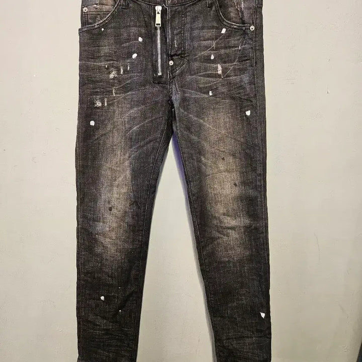 [BUNJANG] DSQUARED2 Damage Washing Black Skinny Jeans / 디스퀘어드 데미지 워싱 블랙 스키니진