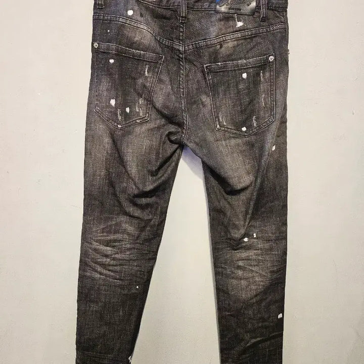 [BUNJANG] DSQUARED2 Damage Washing Black Skinny Jeans / 디스퀘어드 데미지 워싱 블랙 스키니진