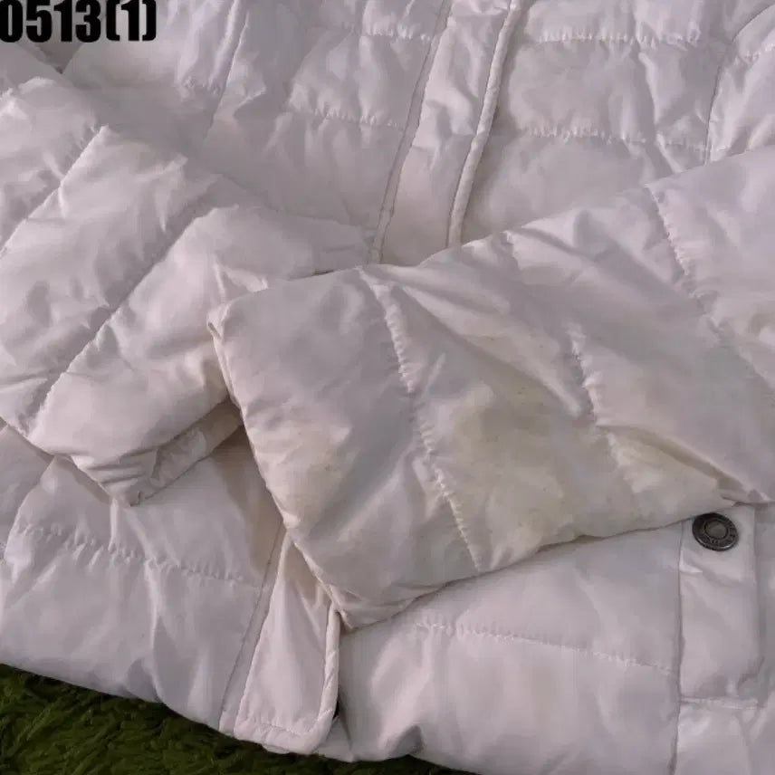[BUNJANG] Abercrombie White Hooded Padded Jumper (M) / 아베크롬비 화이트 후드 패딩 점퍼 M