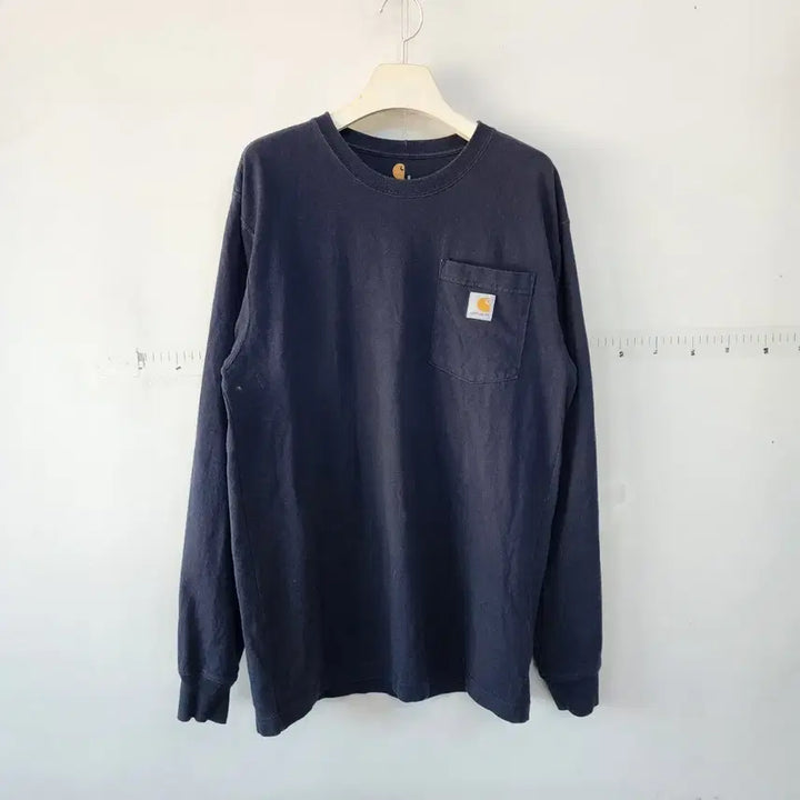 [BUNJANG] Carhartt Navy Pocket Long Sleeve T-Shirt / 칼하트 포켓 긴팔 티셔츠 네이비