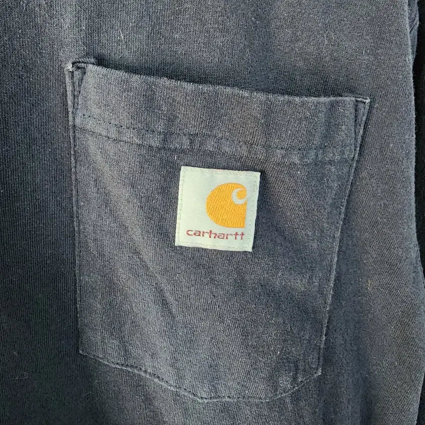 [BUNJANG] Carhartt Navy Pocket Long Sleeve T-Shirt / 칼하트 포켓 긴팔 티셔츠 네이비