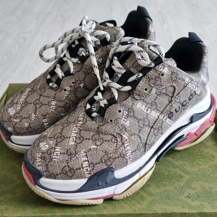 [BUNJANG] Balenciaga x Gucci Hacker Triple S Sneakers Size 40 / 새상품급 발렌시아가 구찌 해커 트리플s 스니커즈 40사이즈