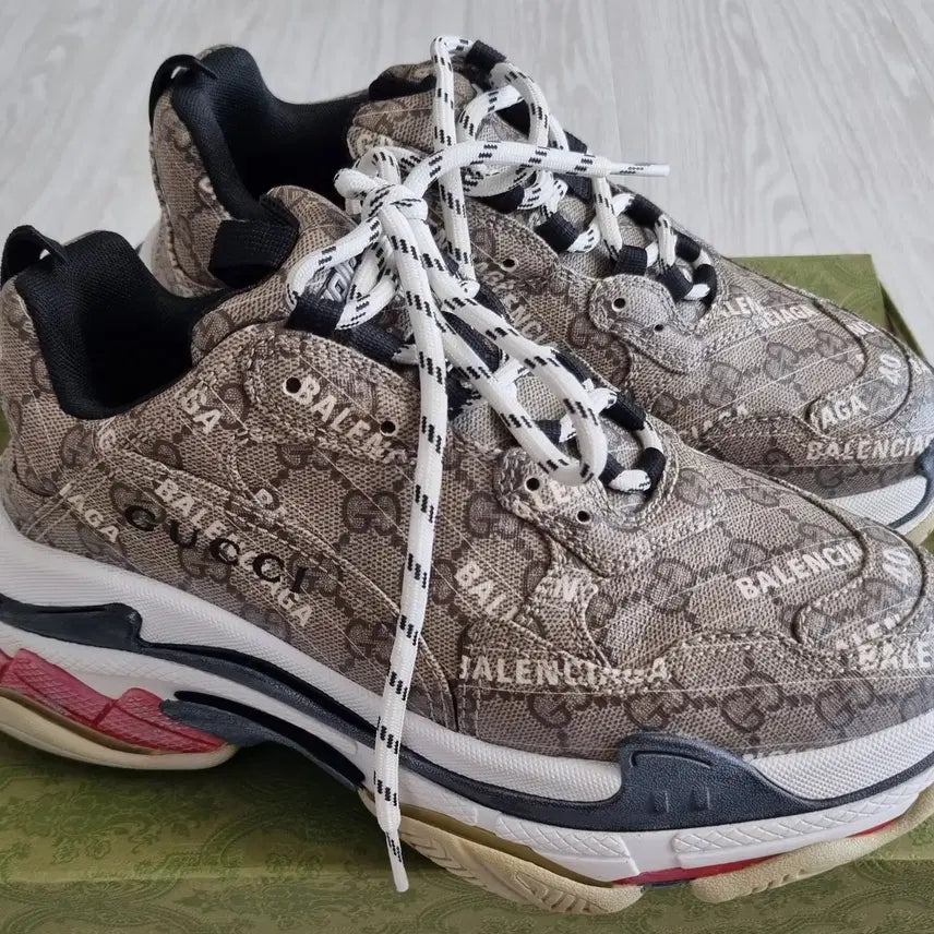 [BUNJANG] Balenciaga x Gucci Hacker Triple S Sneakers Size 40 / 새상품급 발렌시아가 구찌 해커 트리플s 스니커즈 40사이즈