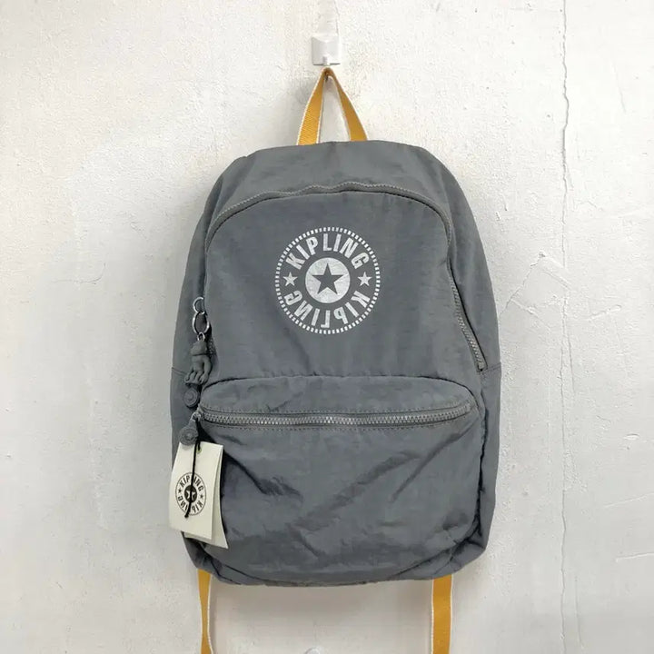[BUNJANG] Kipling Backpack Grey with Charm (New) / 키플링 백팩 그레이 + 키링 새상품