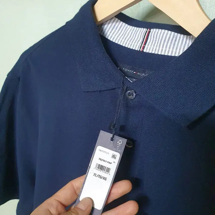 [BUNJANG] Tommy Hilfiger Navy Short Sleeve Polo Shirt XL / 새상품 타미힐피거 반팔 카라티 110