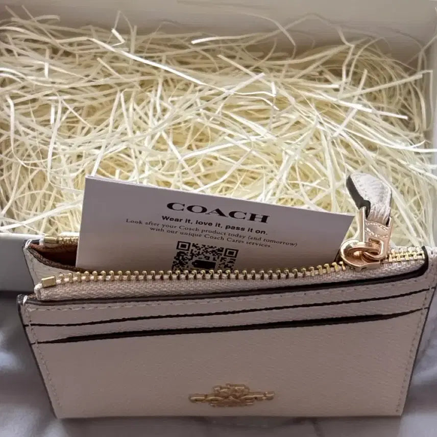 [BUNJANG] Coach Ivory Card Wallet with Zipper Pocket / 정품 코치 카드지갑 아이보리 + 지퍼포켓 새상품