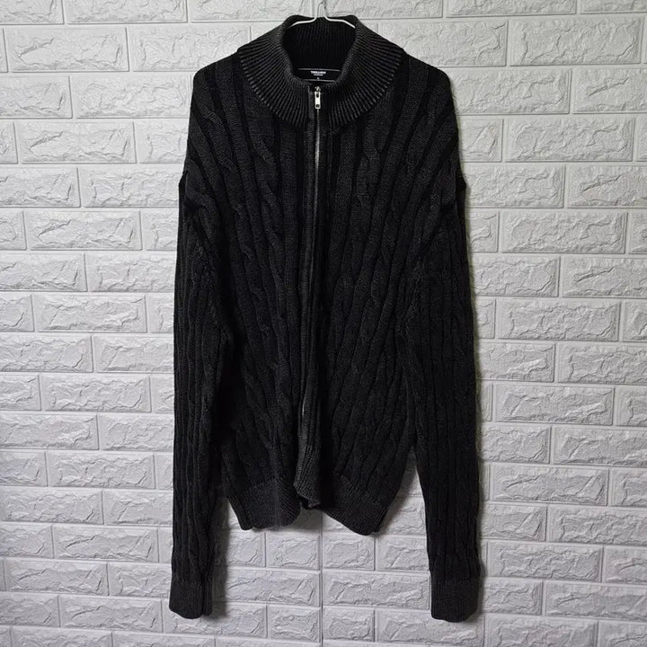 [BUNJANG] Trillion Pigment Cable Knit Zip-Up / 트릴리온 피그먼트 꽈배기 니트집업 판매합니다