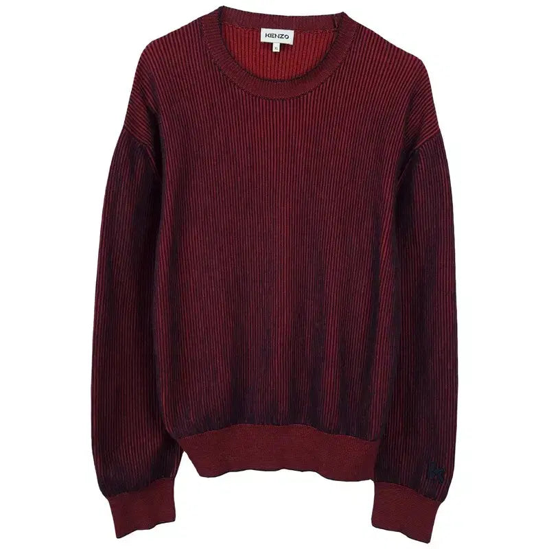 [BUNJANG] Kenzo Red Black Stripe Loose Fit Knit XL / 겐조 레드 블랙 스트라이프 루즈핏 니트 P01657