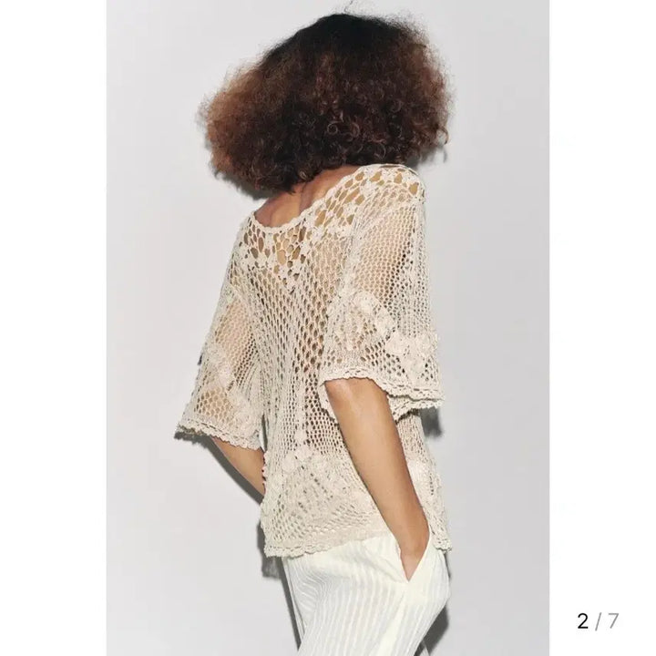 [BUNJANG] ZARA Crochet Knit Top S New / 자라 ZARA 크로셰 니트 S 새상품