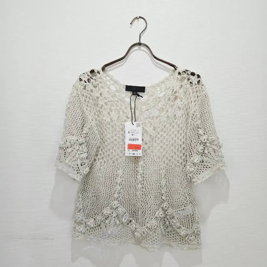 [BUNJANG] ZARA Crochet Knit Top S New / 자라 ZARA 크로셰 니트 S 새상품