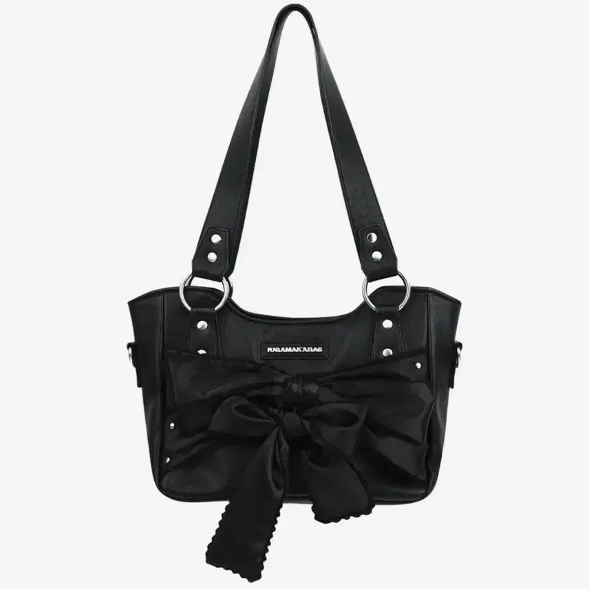 [BUNJANG] I Woo Gama Caras Ribbon Shoulder Bag Black / 이우가마카라스 리본 숄더백 블랙