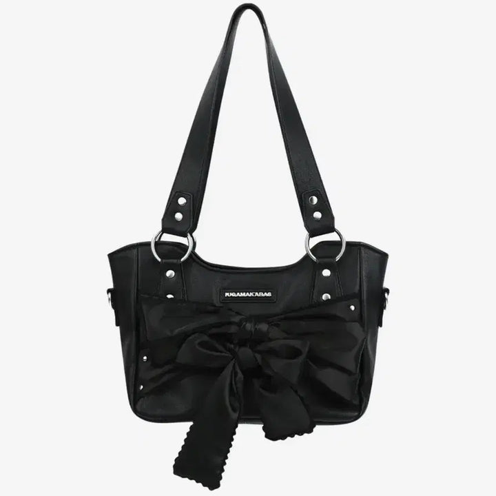 [BUNJANG] I Woo Gama Caras Ribbon Shoulder Bag Black / 이우가마카라스 리본 숄더백 블랙