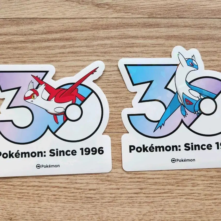 [BUNJANG] Pokemon 30th Anniversary Logo Sticker Latias Latios Bundle Set / 포켓몬 30주년 로고 스티커 라티아스, 라티오스 일괄