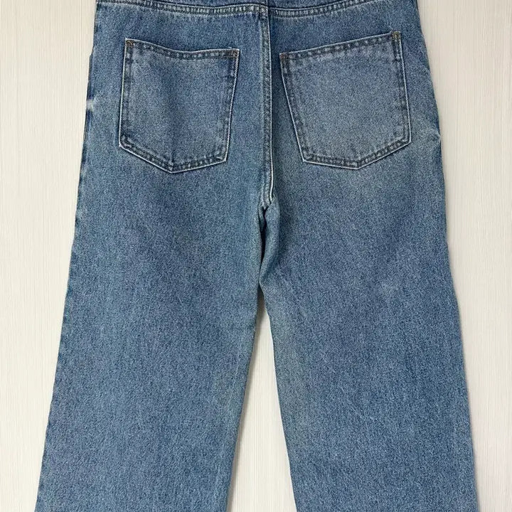 [BUNJANG] Pocket Point 8-Length Wide Denim / 포켓포인트 8부 와이드 데님