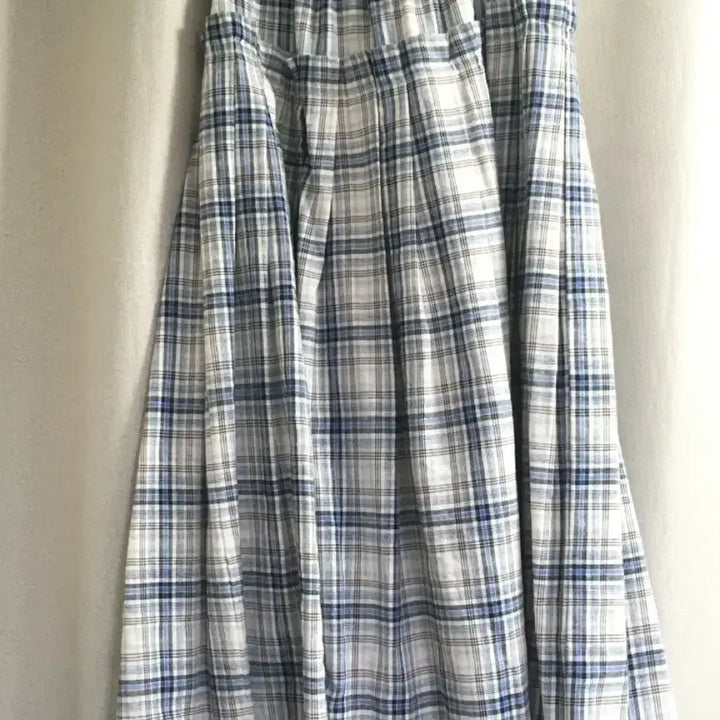[BUNJANG] Kamet Vintage Check Blue Long Skirt / 카메빈티지 체크 블루 롱스커트 일본 빈티지