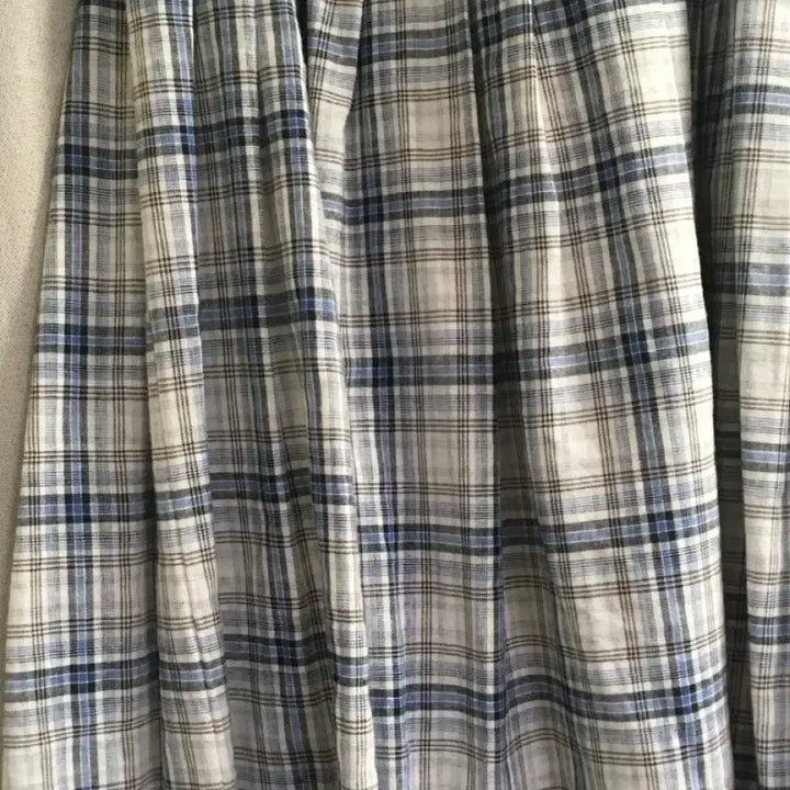 [BUNJANG] Kamet Vintage Check Blue Long Skirt / 카메빈티지 체크 블루 롱스커트 일본 빈티지