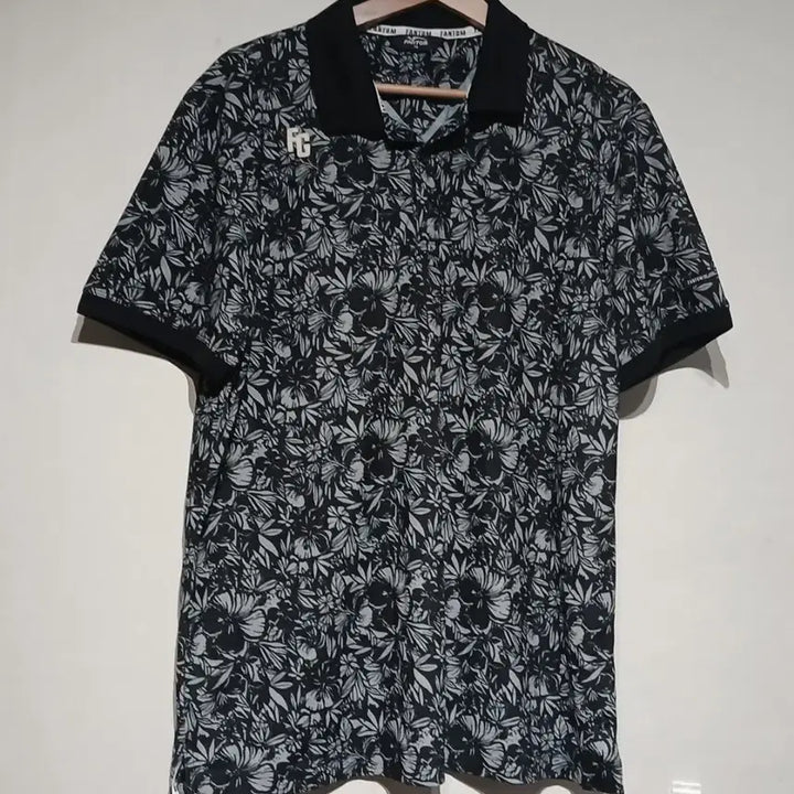 [BUNJANG] Fantom Flower Pattern Short Sleeve Polo T-Shirt / FANTOM 플라워 패턴 반팔 폴로티셔츠