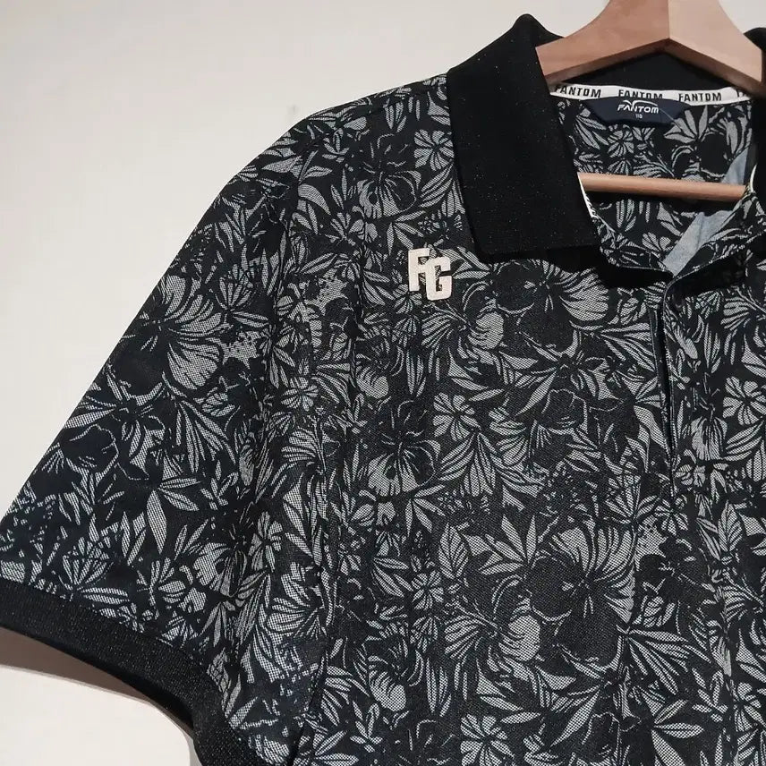 [BUNJANG] Fantom Flower Pattern Short Sleeve Polo T-Shirt / FANTOM 플라워 패턴 반팔 폴로티셔츠