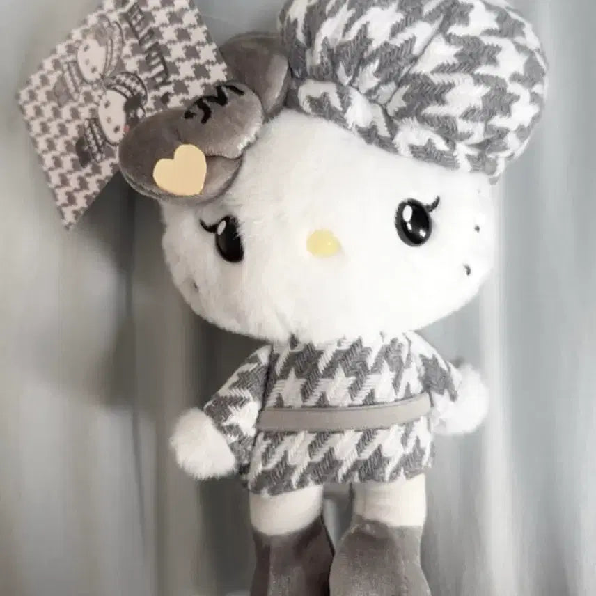 [BUNJANG] Hello Kitty Monokuro Houndstooth Mascot Mimi / 헬로키티 모노쿠로 하운드투스 마스코트 미미