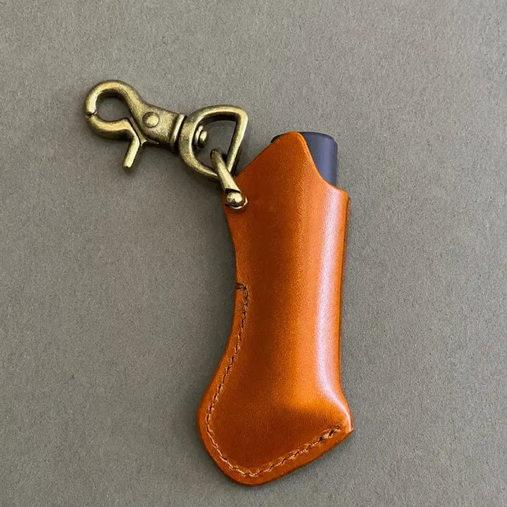 [BUNJANG] Aging Leather Lip Balm &amp; Lighter Keychain / 에이징 립밤 라이터 가죽 키링 선물용키링 rrl무드키링