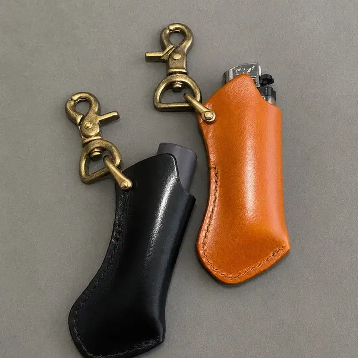 [BUNJANG] Aging Leather Lip Balm &amp; Lighter Keychain / 에이징 립밤 라이터 가죽 키링 선물용키링 rrl무드키링