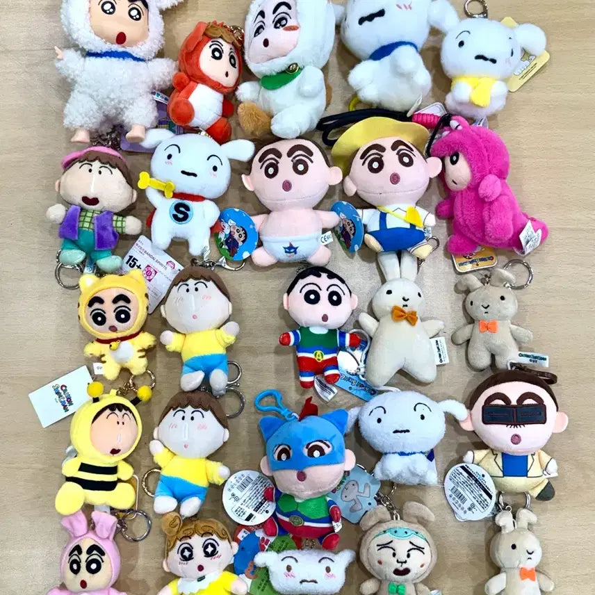 [BUNJANG] Crayon Shin-chan Character Keychain / 짱구훈이맹구유리토끼흰둥이 인형뽑기 열쇠가방고리키링 개당 처분