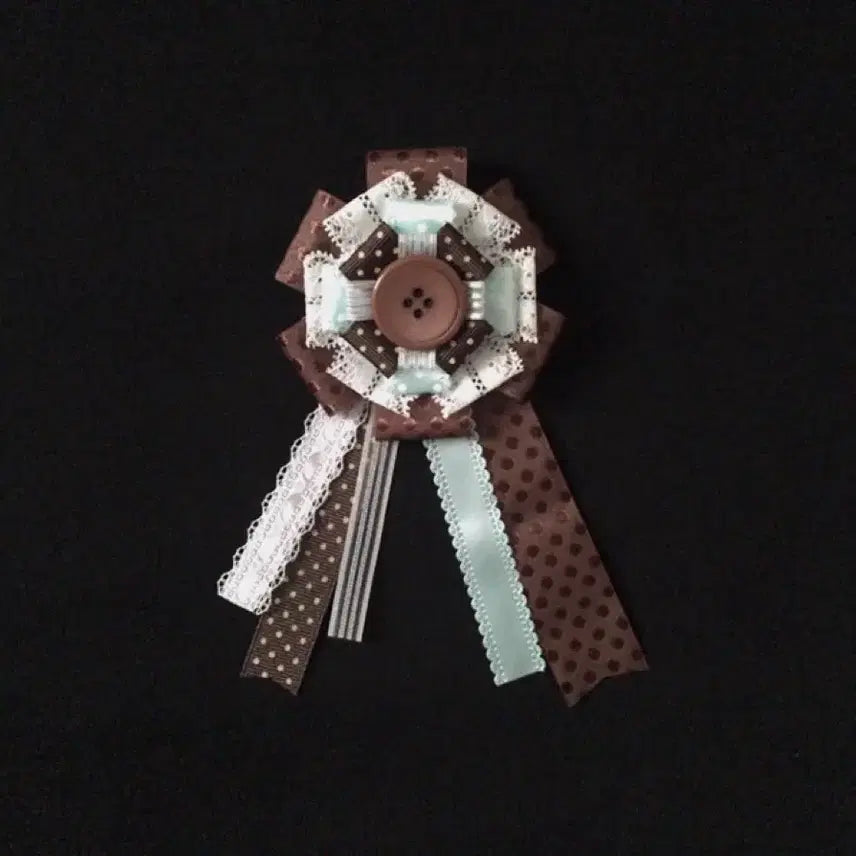 [BUNJANG] Mint Chocolate Rosette Brooch / 민트 초콜릿 로제트