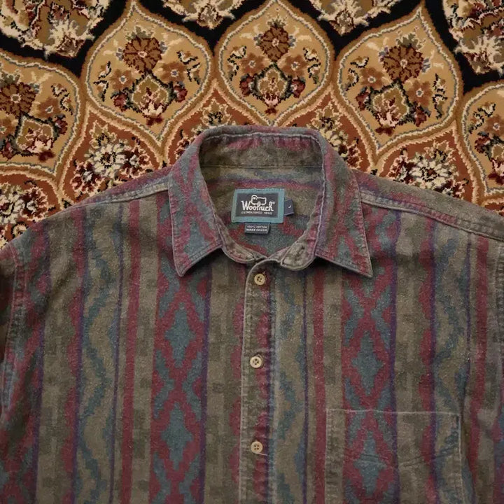 [BUNJANG] 80s Vintage Woolrich Southwestern Plaid Flannel Shirt / 80s 빈티지 울리치 사우스 웨스턴 플란넬 셔츠 made in usa