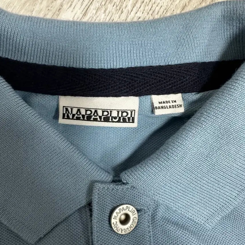 [BUNJANG] Napapijri Blue Short Sleeve Polo Shirt / 나파피리 블루 반팔 폴로티