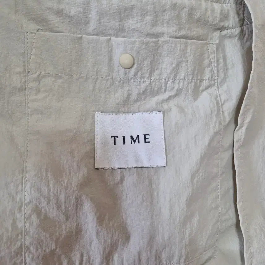 [BUNJANG] TIME Homme Oversized Windbreaker Hooded Jumper Beige Size 95 / *TIME 타임옴므 오버핏 바람막이 후드 점퍼 95*