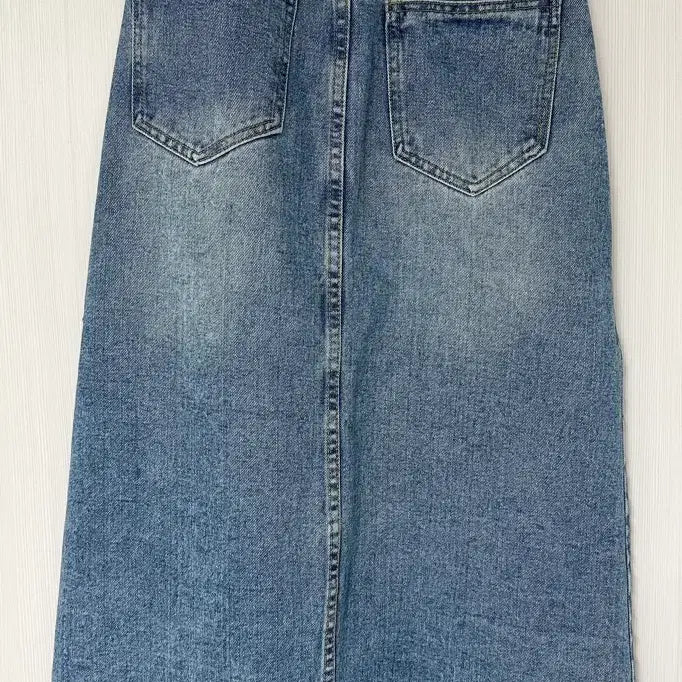 [BUNJANG] Maxi Denim Skirt with Front Slit / 롱 데님스커트