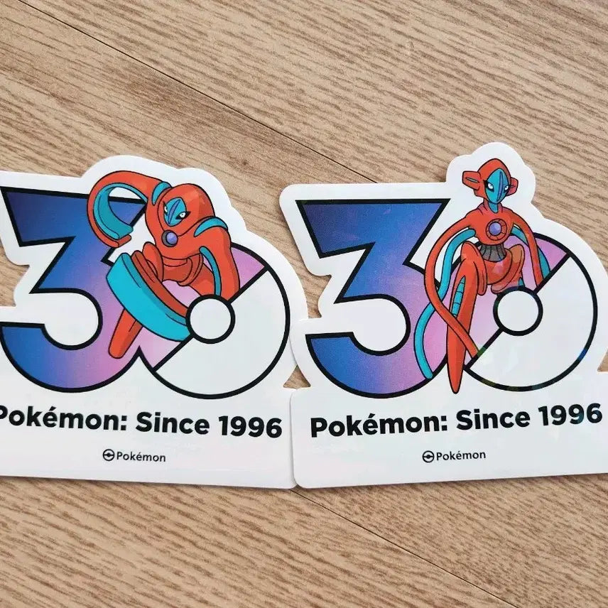 [BUNJANG] Pokemon 30th Anniversary Logo Sticker Set (Deoxys) / 포켓몬 30주년 로고 스티커 테오키스 2종 일괄