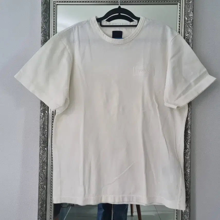 [BUNJANG] Juun.J Minimal Logo Embroidered Oversized Short Sleeve T-Shirt / 준지  미니멀 로고 자수 오버핏 반팔 티셔츠 95 100