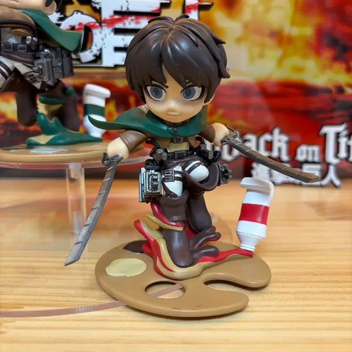 [BUNJANG] Attack on Titan Levi &amp; Eren Bushiroad Palette Figure (Rare) / 리바이 &amp; 에렌 부시로드 정품 팔레트 피규어 (희귀) 진격의거인
