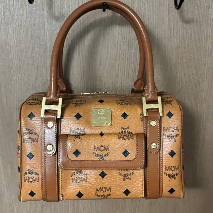 [BUNJANG] MCM Visetos Boston Bag Tote Bag Brown / MCM 엠씨엠 비세토스 브라운 보스턴백 토트백