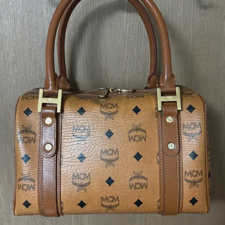 [BUNJANG] MCM Visetos Boston Bag Tote Bag Brown / MCM 엠씨엠 비세토스 브라운 보스턴백 토트백