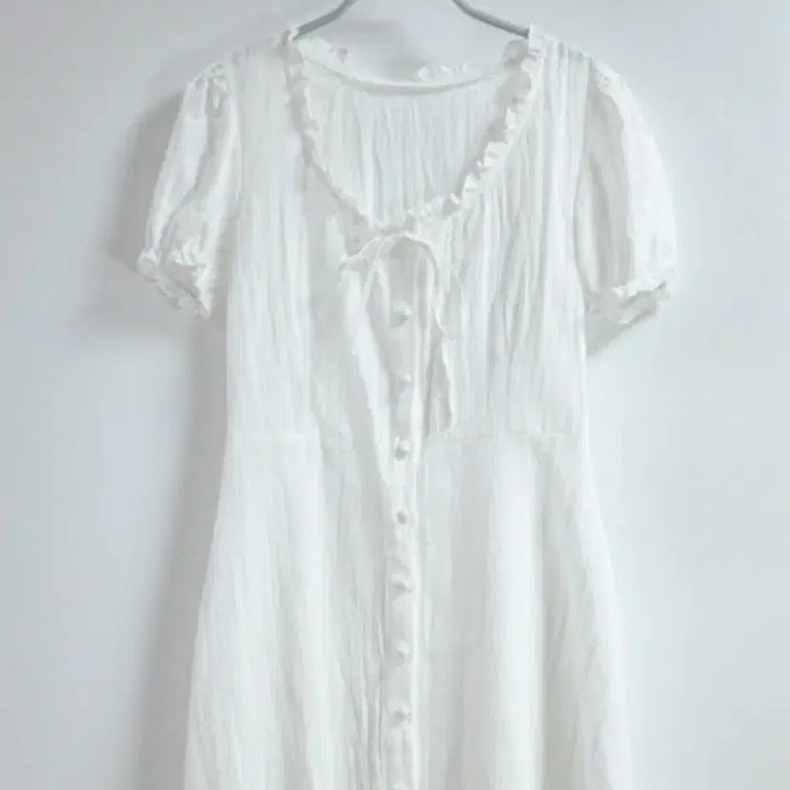 [BUNJANG] Amela Ruffle Mini Dress White / 아멜라 러플 미니 드레스 원피스 화이트