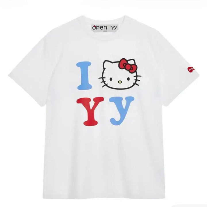 [BUNJANG] OPEN YY x Hello Kitty Short Sleeve T-Shirt / OPEN YY x 헬로키티 반팔 티셔츠
