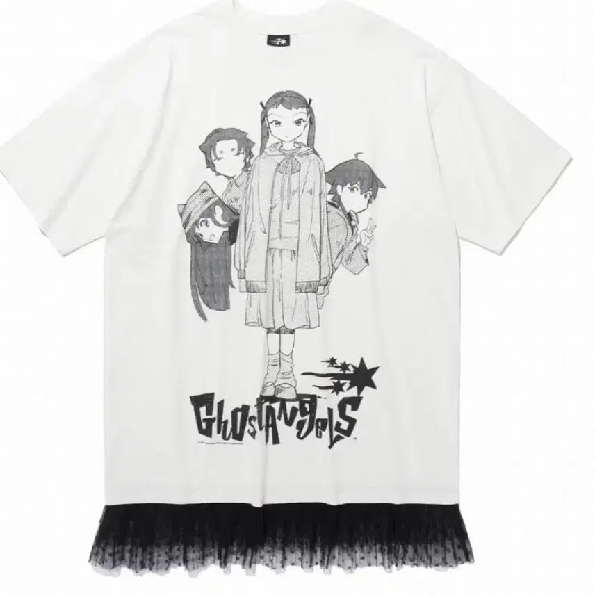 [BUNJANG] Nice Ghost Club Ghost Angels Lace Big Big Tee / 나이스고스트클럽 고스트엔젤스 레이스 빅빅티