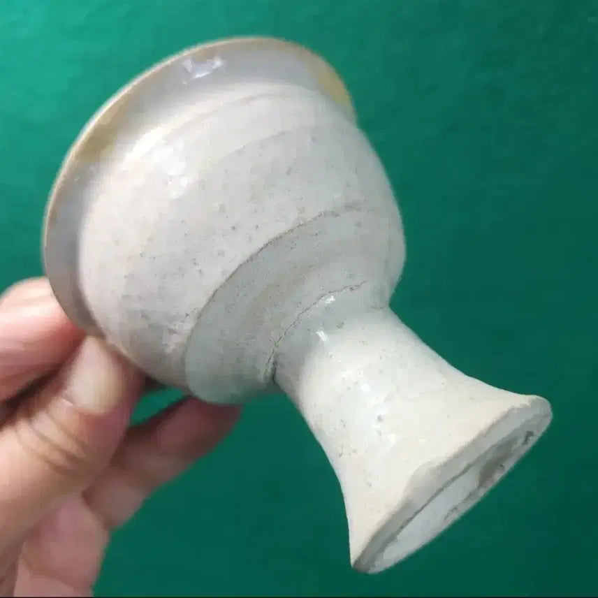 [BUNJANG] Chinese Southern Song Dynasty Celadon Porcelain High-Footed Cup / 중국도자기              남송대 백자 고족배