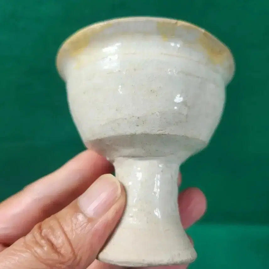 [BUNJANG] Chinese Southern Song Dynasty Celadon Porcelain High-Footed Cup / 중국도자기              남송대 백자 고족배