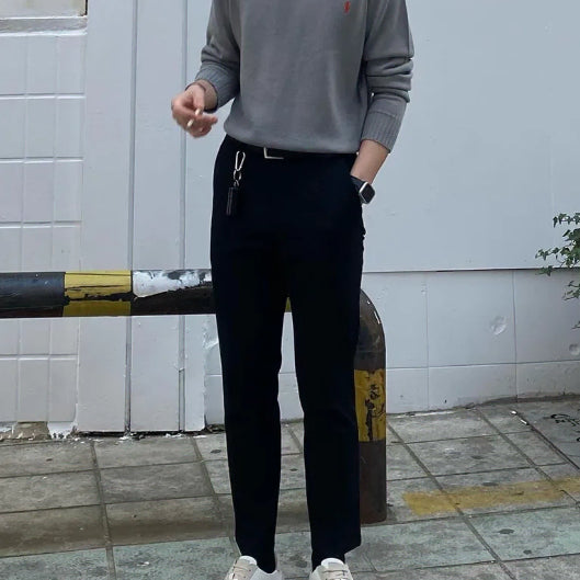 [BUNJANG] Musinsa Standard Tapered Hidden Banding Crop Slacks [Black] / 무신사 스탠다드 테이퍼드 히든 밴딩 크롭 슬랙스 [블랙]