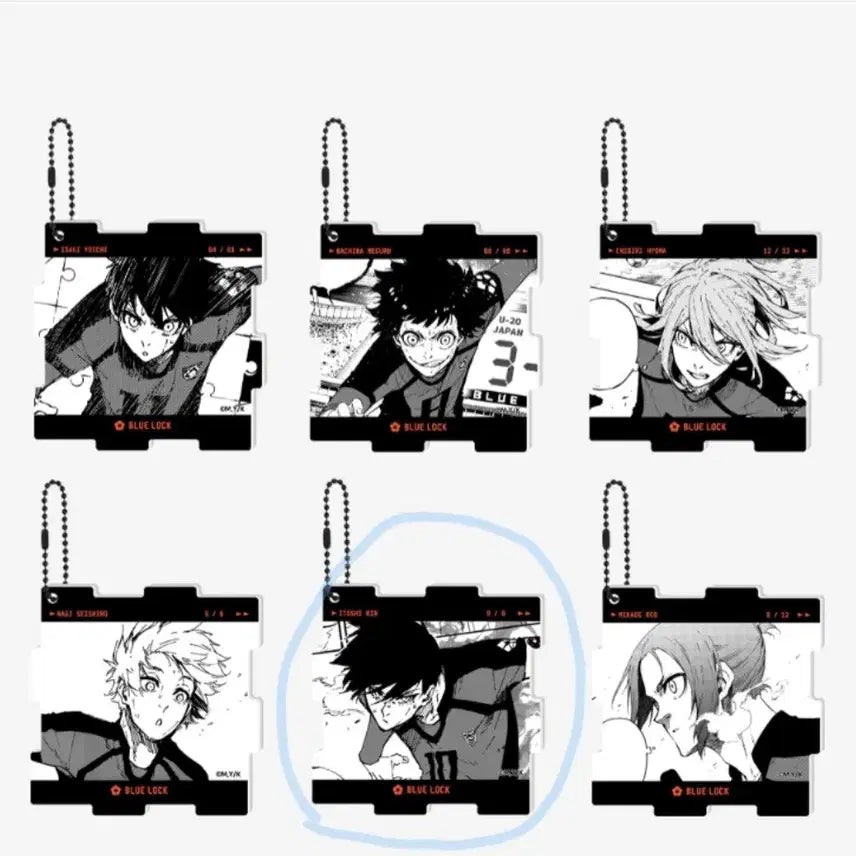 [BUNJANG] Blue Lock Animate Original Art Acrylic Puzzle Keychain Itoshi Rin / 새상품 블루록 애니메이트 원화 아크릴 퍼즐 키링 이토시 린